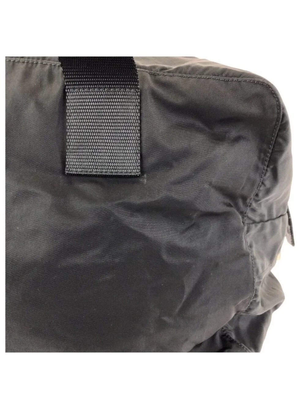 Prada Tessuto Black Silver Nylon Boston